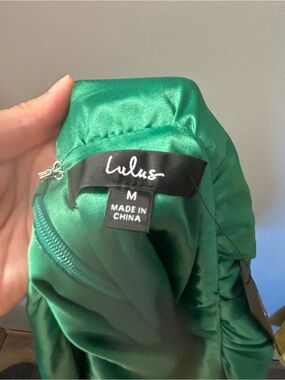 Lulu's Emerald Green Satin Jumpsuit